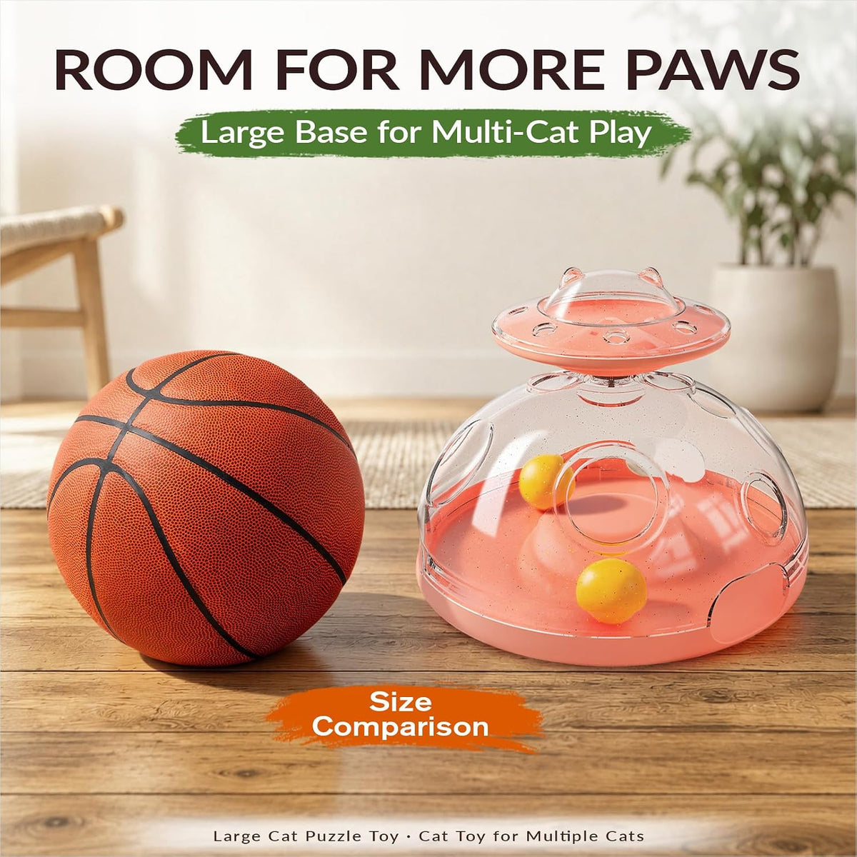 Juguete grande 2 en 1 para gatos, dispensador de golosinas