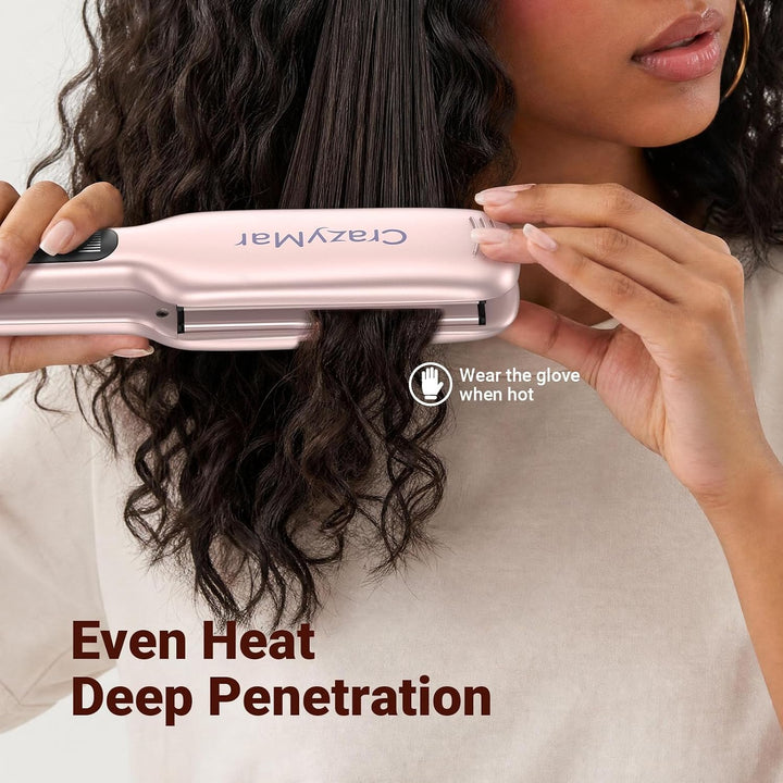 CrazyMar Plancha profesional de cabello infrarrojo CrazyMar de 2 pu...