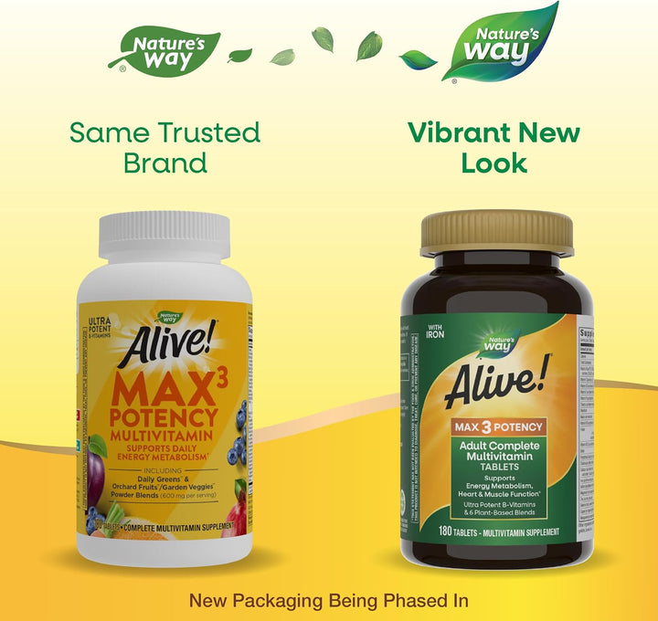 Nature's Way ¡Alive! Max3 Potency Daily Multivitamínico con hie...