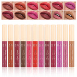 12 Colors Liquid Lipstick Set, Long Lasting Smudge Proof, High Pigm...