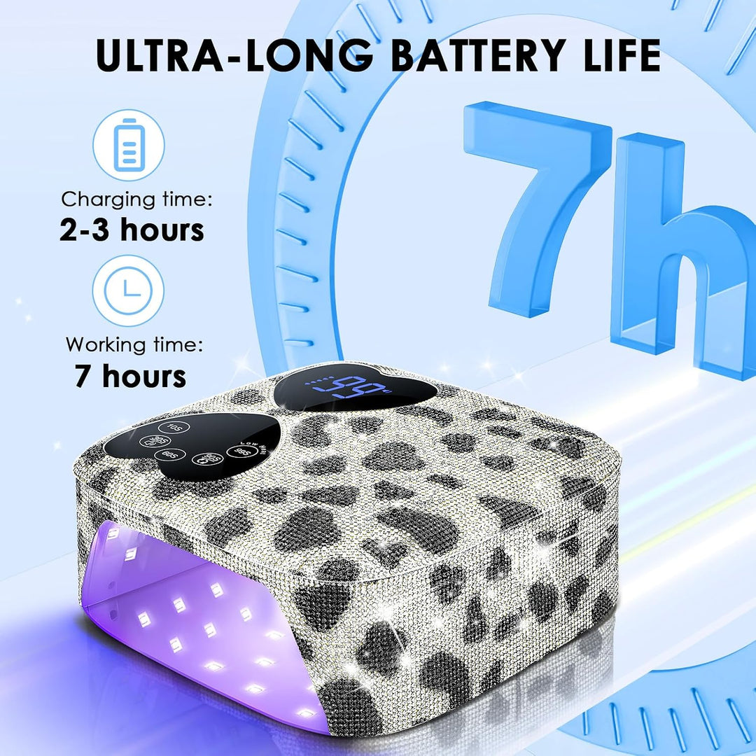 HUITINE - Lámpara de uñas LED UV, inalámbrica, 80 W, recargable, lu...