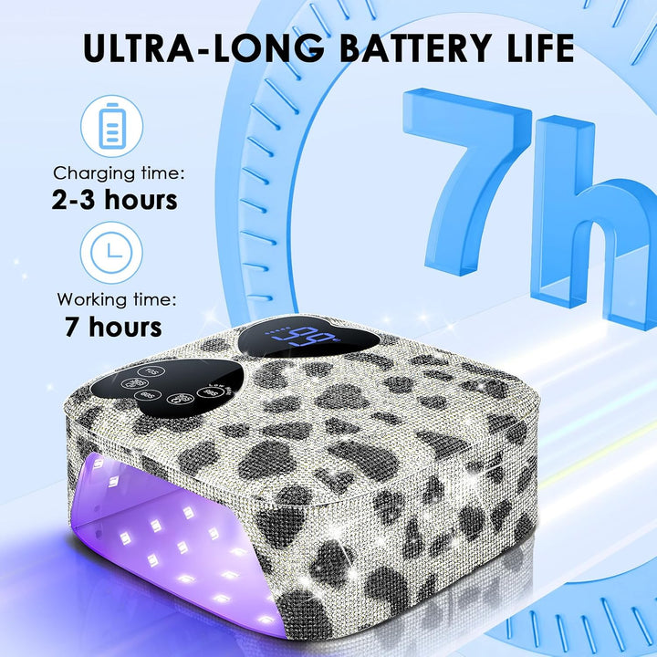 HUITINE - Lámpara de uñas LED UV, inalámbrica, 80 W, recargable, lu...