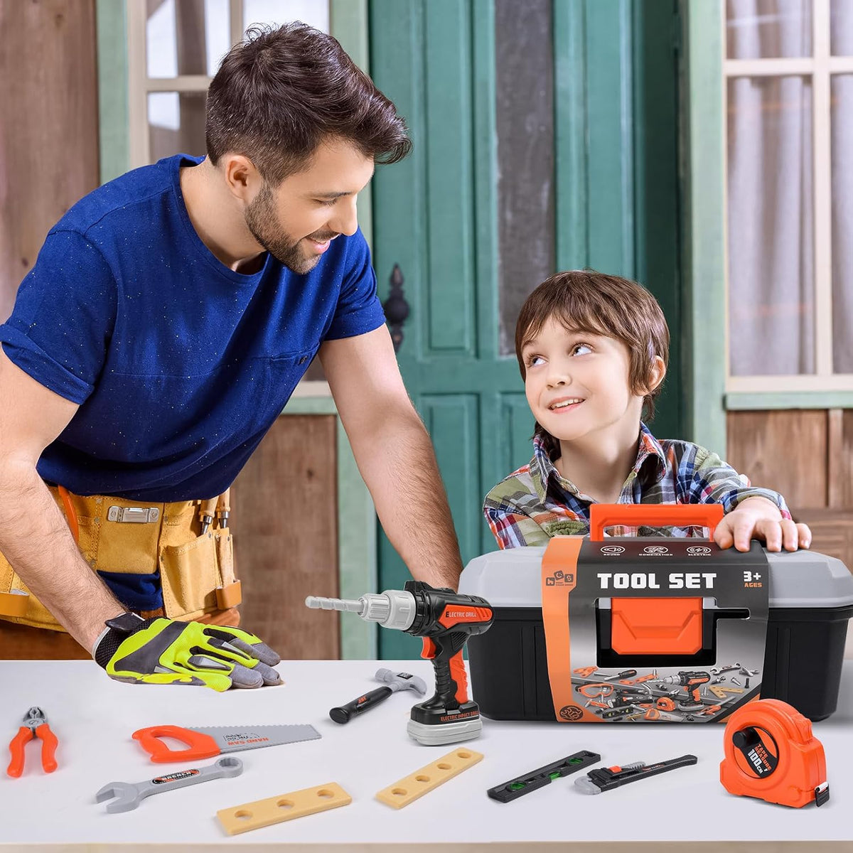 Kids Tool Set con Hard Toolbox, 43 PCS Toddler Toy Drill Construction Kit
