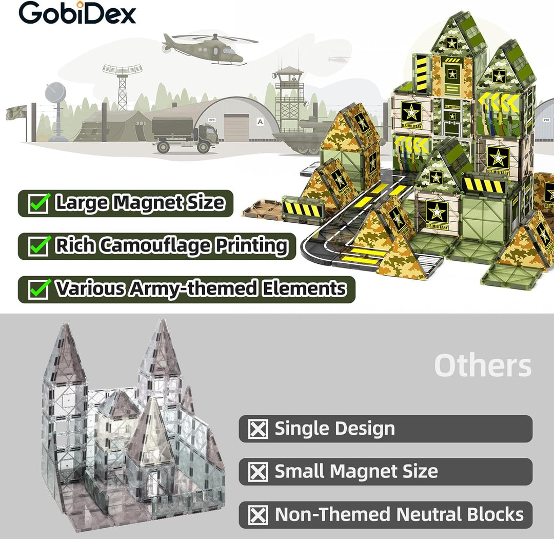 GobiDex Juguetes magnéticos del ejército, bloques de construcción m...