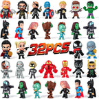 Figuras de acción de superhéroes, 32 piezas de minifiguras de superhéroes, increíbles recuerdos coleccionables de fiesta de gente pequeña, miniaturas heroicas de dibujos animados para niños