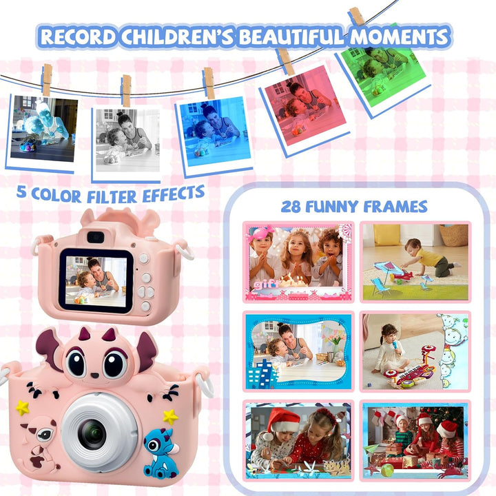 Cámara digital para niños pequeños, cámara de juguete para niñas pe...