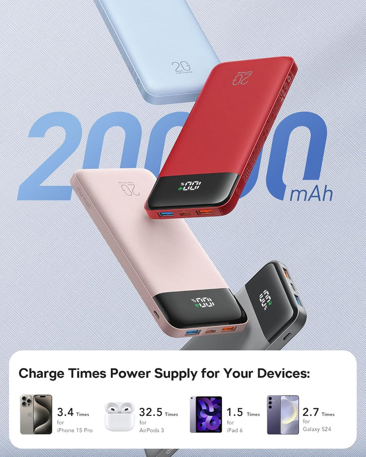 Charmast 20000mAh Cargador Portátil con Cables Integrados, Banco de...