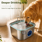Fuente de agua para perros grandes, cuenco de acero inoxidable para perros