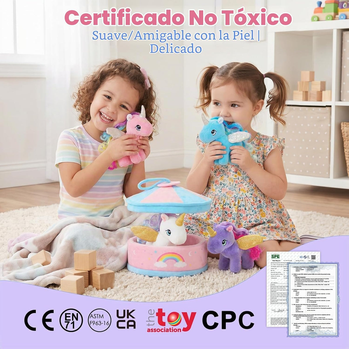 OUOZZZ Juguetes de unicornio para niñas, 4 mini peluches