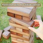 ApudArmis 60 piezas gigante Tumble, juego de madera de pino apilado al aire libre 3.2 pies