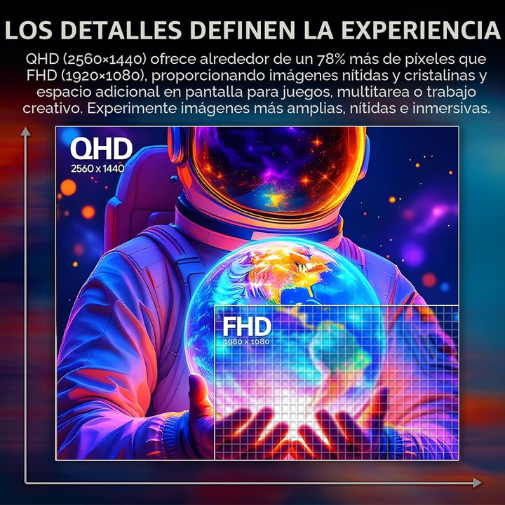 CRUA Monitor curvo QHD 260Hz de 27 pulgadas para juegos, 1800R VA,...
