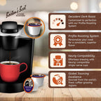 Bostons Best - Café gourmet definitivamente tostado oscuro audaz y rico compatible con cafetera Keurig, 1 unidad (72 tazas individuales)