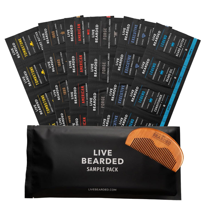 LIVE BEARDED® Kit de aseo de aceite y mantequilla para barba con pe...