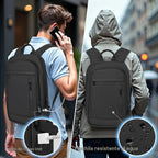 Mochila para hombre, ligera, para viajes de negocios, mochila antirrobo resistente al agua para computadora de 15.6 pulgadas para computadora diaria de oficina y trabajo con bolsa pequeña (negro, 15.6 pulgadas)