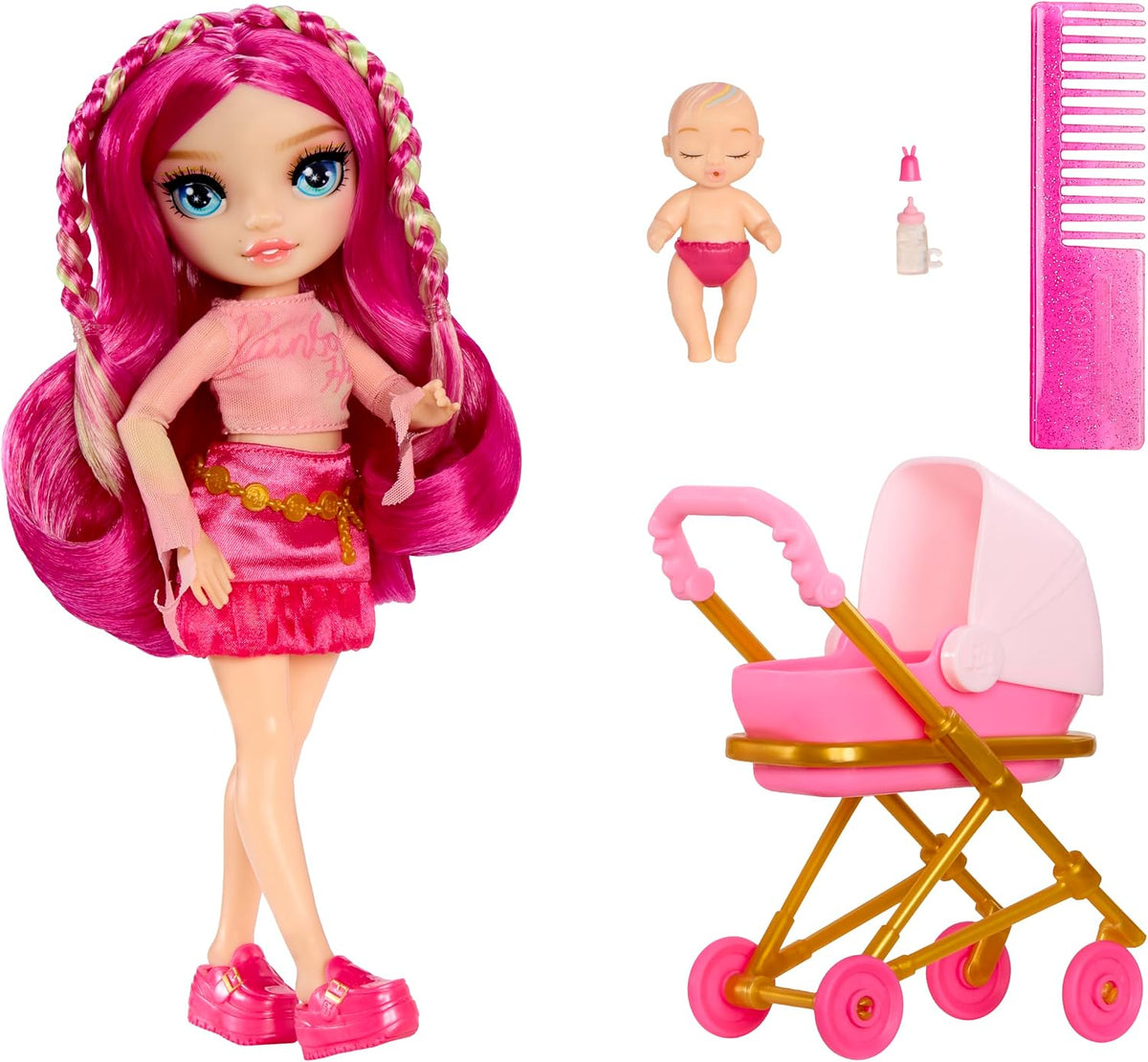 Rainbow High Jr. High Bestie Babysitters - Stella Monroe, muñeca de moda de 9 pulgadas