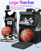 Mochila de baloncesto con compartimento para pelotas y zapatos, gran bolsa de accesorios deportivos de baloncesto