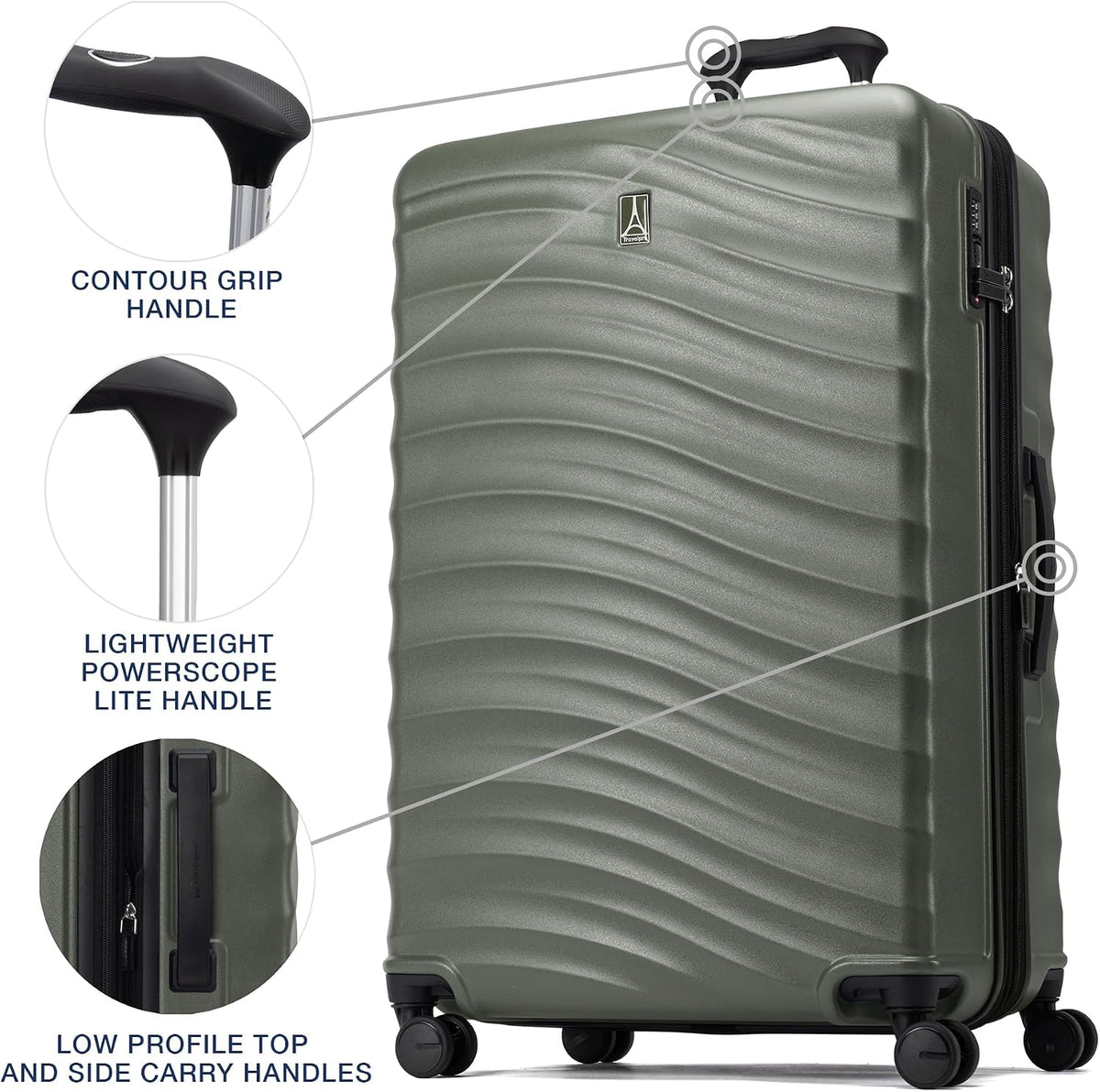 Travelpro Maxlite Air V2 Maleta de rueda giratoria con carcasa rígida ampliable, Verde pizarra
