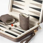 Juegos de backgammon para adultos y niños, tablero clásico de backgammon con dados de damas únicos, funda plegable de piel sintética de backgammon para backgammon (marrón)