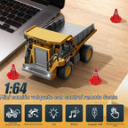 Camión volquete RC 1:64, mini juguete de escritorio con control remoto para