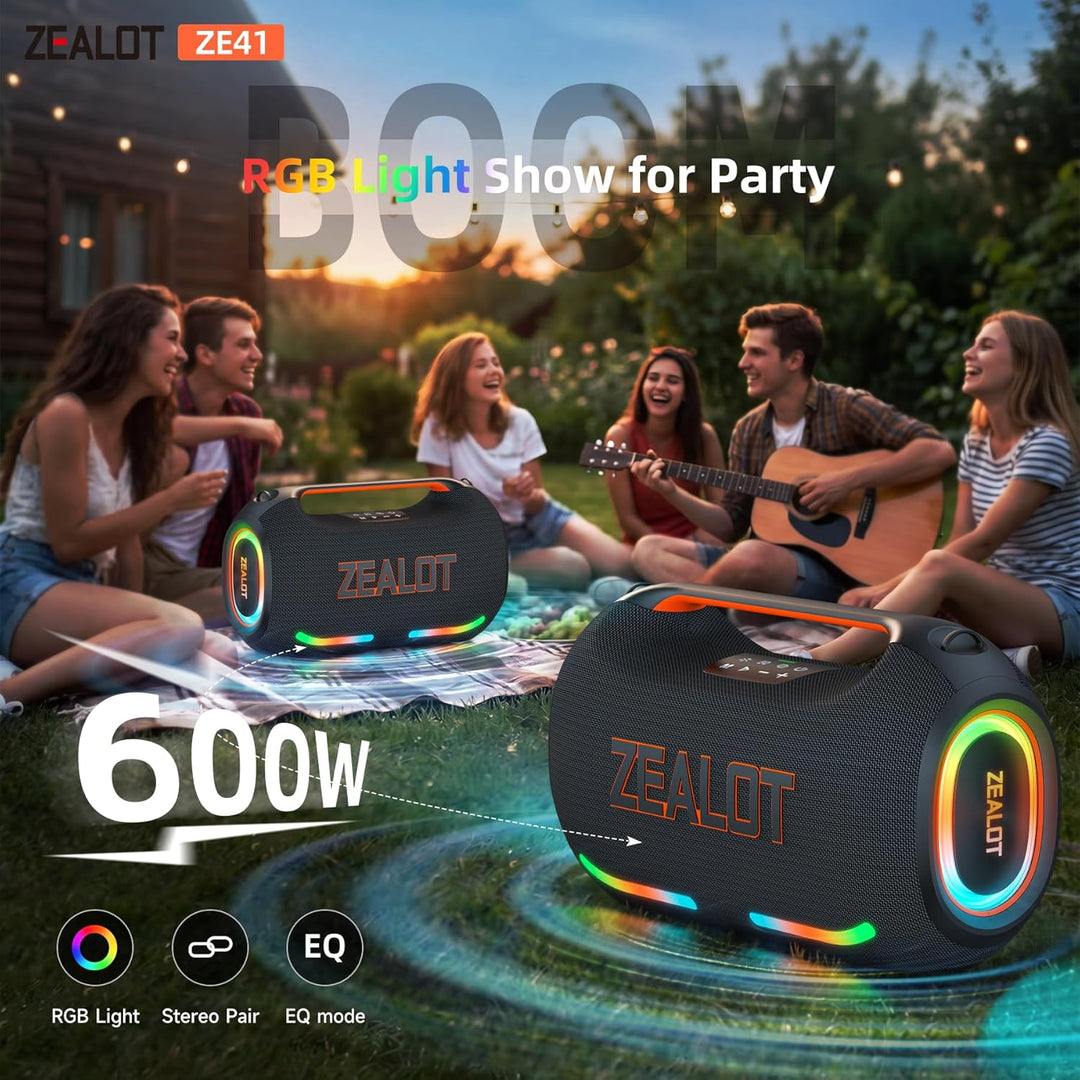ZEALOT Altavoz Bluetooth portátil ruidoso, actualización de 350 W M...
