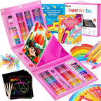 iBayam Paquete de 251 suministros de arte rosa, kits de arte de dibujo para