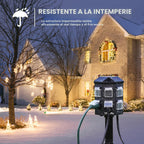 Tira de alimentación para exteriores resistente a la intemperie, cable de extensión de 25 pies con estaca, 6 tomas de tierra para decoraciones de Halloween y Navidad, 15A/1875W