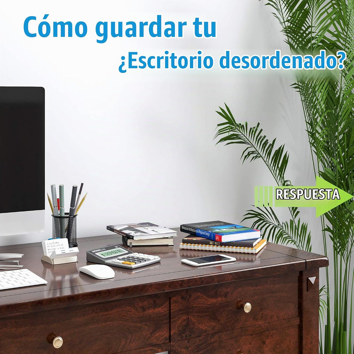 Organizador de escritorio de piel, bandeja de 3 niveles apilable para suministros de oficina, papel, archivo, revista, organización perfecta para oficina para escritorio (marrón-3 niveles)