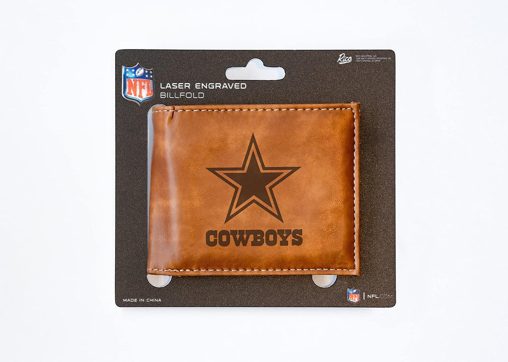 NFL Rico Industries Cartera Billetera con Grabado Láser Cartera Billetera Plegable con Grabado Láser - Diseño Delgado - Gran Regalo