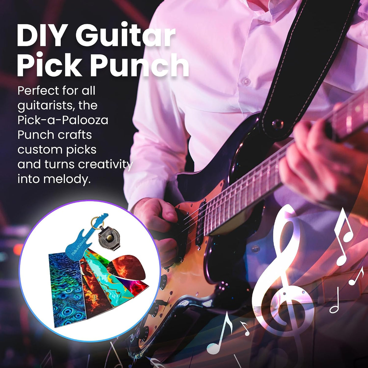 Paquete de regalo de punzón de púa de guitarra de bricolaje