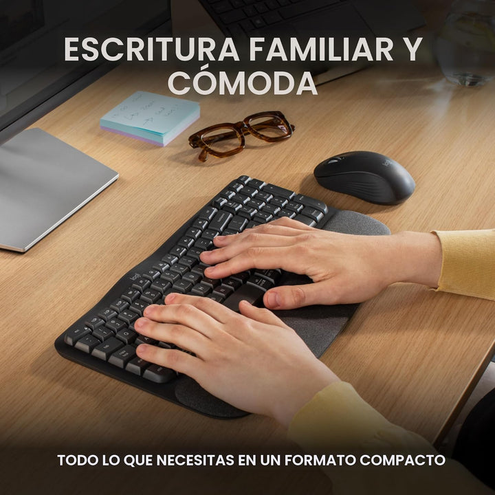 Logitech Wave Keys MK670 Combo, teclado ergonómico inalámbrico con...