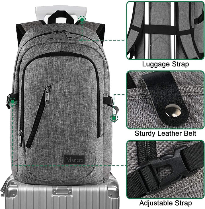 Mancro Mochila grande de negocios para laptop de 17.3 pulgadas, moc...