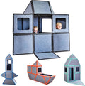 Superspace Paneles de construcción de fuertes magnéticos gigantes, juego grande, 24 paneles, azulejos magnéticos de tamaño real para niños, construye fuertes castillos, cohetes, juguete STEM de 3 a 10