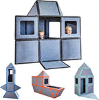 Superspace Paneles de construcción de fuertes magnéticos gigantes, juego grande, 24 paneles, azulejos magnéticos de tamaño real para niños, construye fuertes castillos, cohetes, juguete STEM de 3 a 10