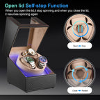 Watch Winder para 3 relojes automáticos, motor japonés silencioso