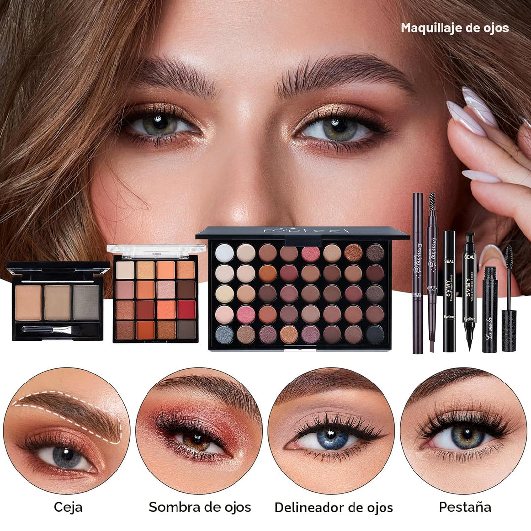 Kit de maquillaje todo en uno para mujer, kit completo de maquillaj...