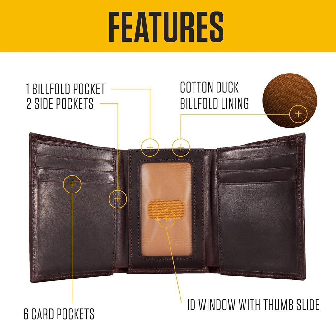 Carhartt Carteras duraderas de cuero marrón aceitado para hombre, d...