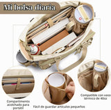 PASMAN Bolsa de mano para profesores para mujer, bolsa estructurada...