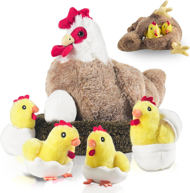 XYHQYB Peluche de pollo 9 en 1, juguetes de pollo de peluche para n...