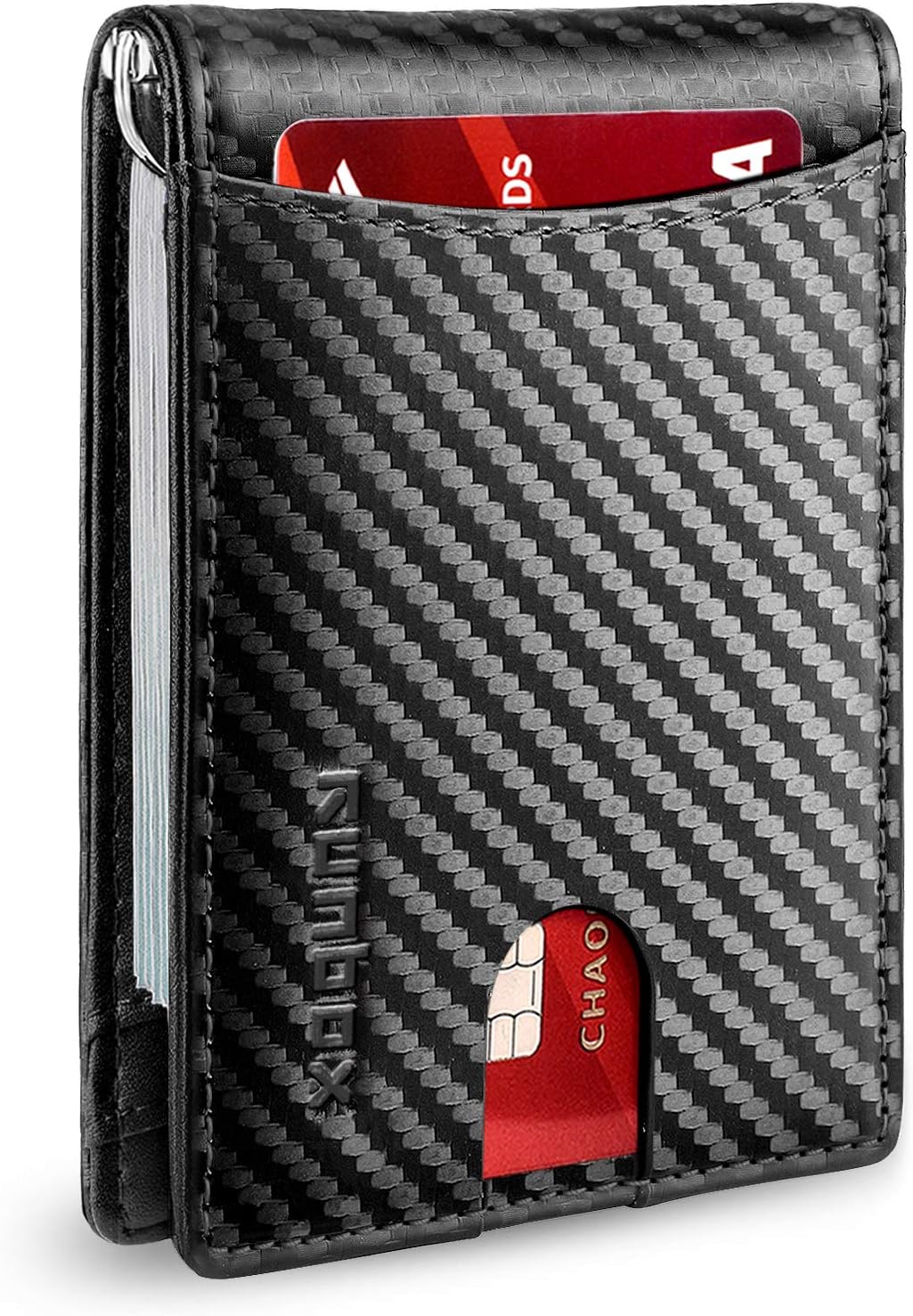 RUNBOX Cartera delgada para hombre, de piel auténtica, bloqueo RFID...