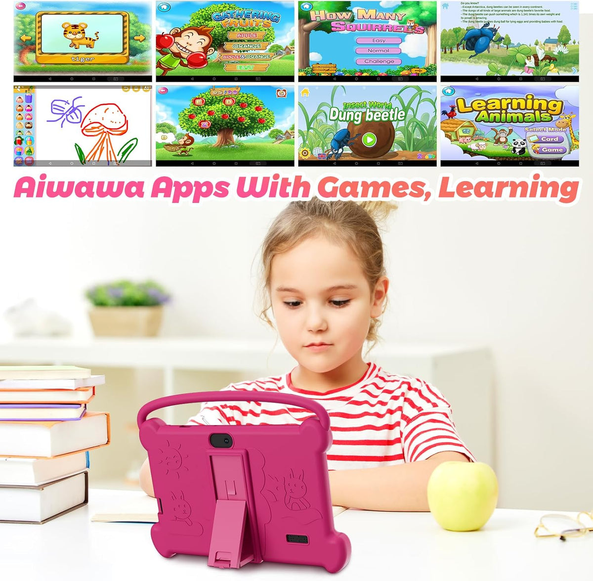 DIGITHINK Tableta para niños de 7 pulgadas 3-9 con funda protectora...