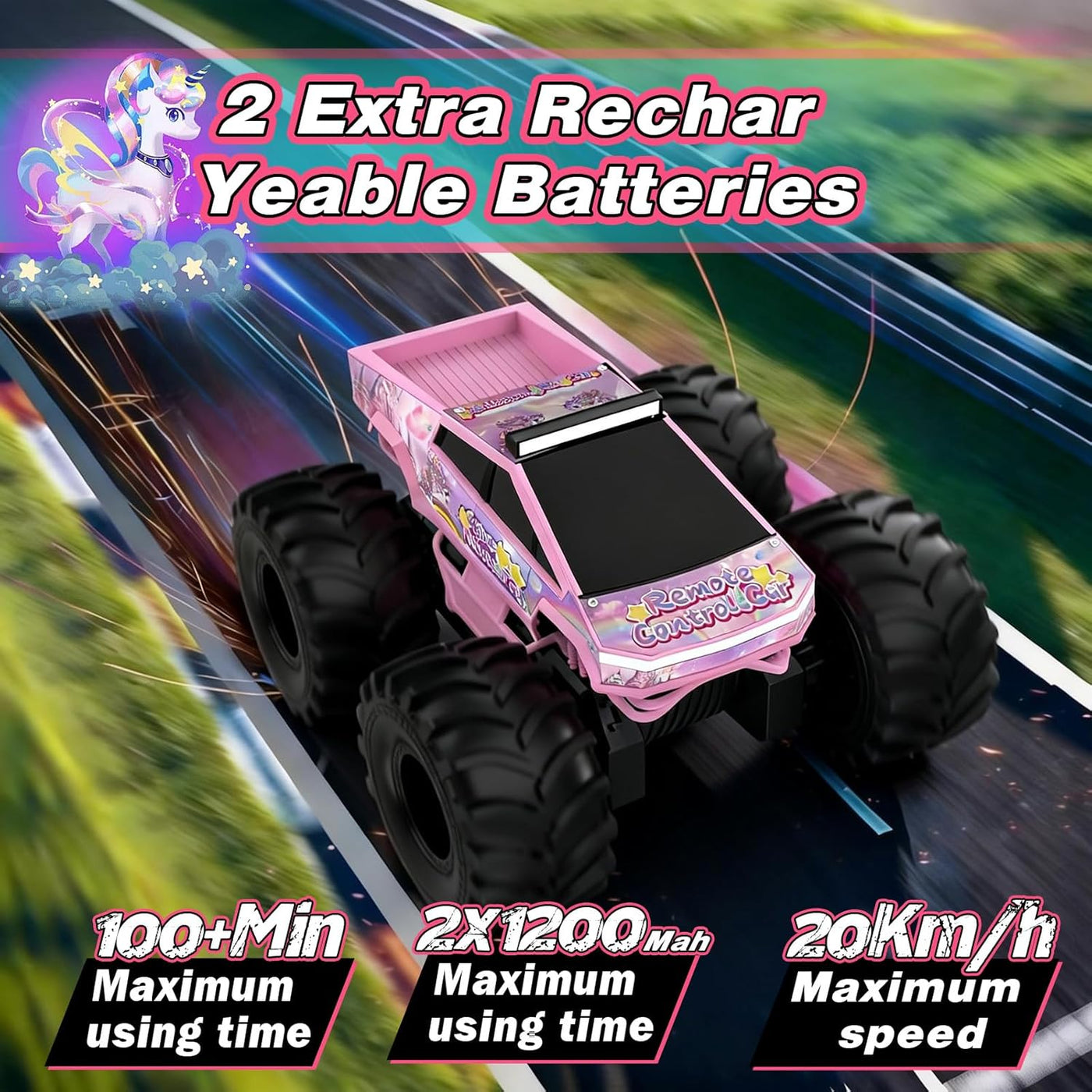 Cokzer Unicorn Cyber Truck Auto a control remoto, auto de control r...