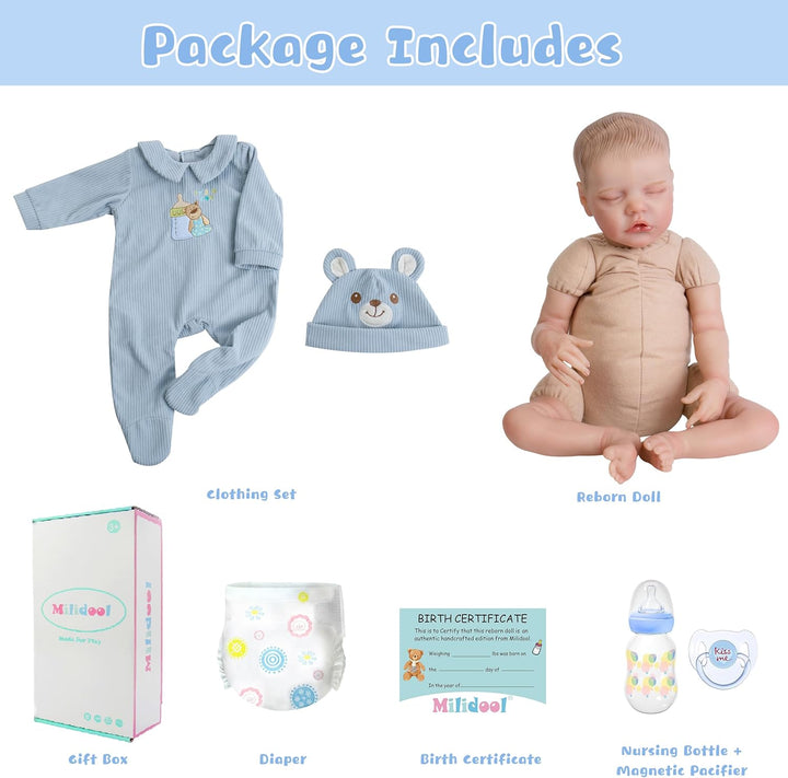 Milidool Muñecas de bebé recién nacido realistas - Muñecas de bebé...