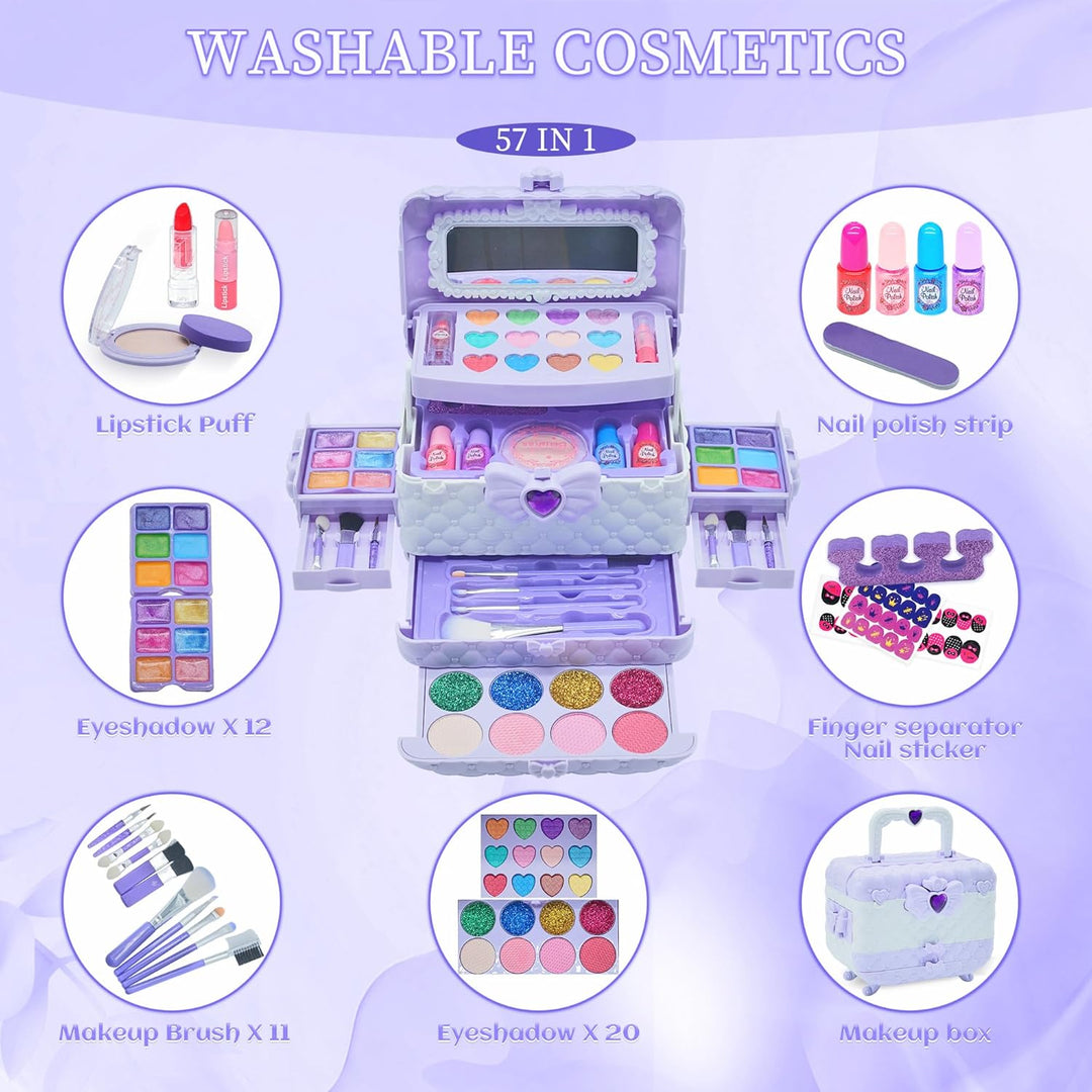Juegos de maquillaje para niñas de 5 a 8 años, maquillaje lavable p...