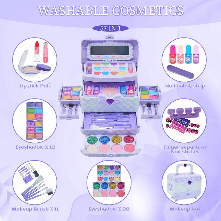 Juegos de maquillaje para niñas de 5 a 8 años, maquillaje lavable p...
