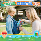 Azulejos magnéticos, juego de carretera, bloques de construcción de viaje con 2 autos y caja de metal, mini azulejos magnéticos para exteriores, juguetes de construcción para niños, regalos