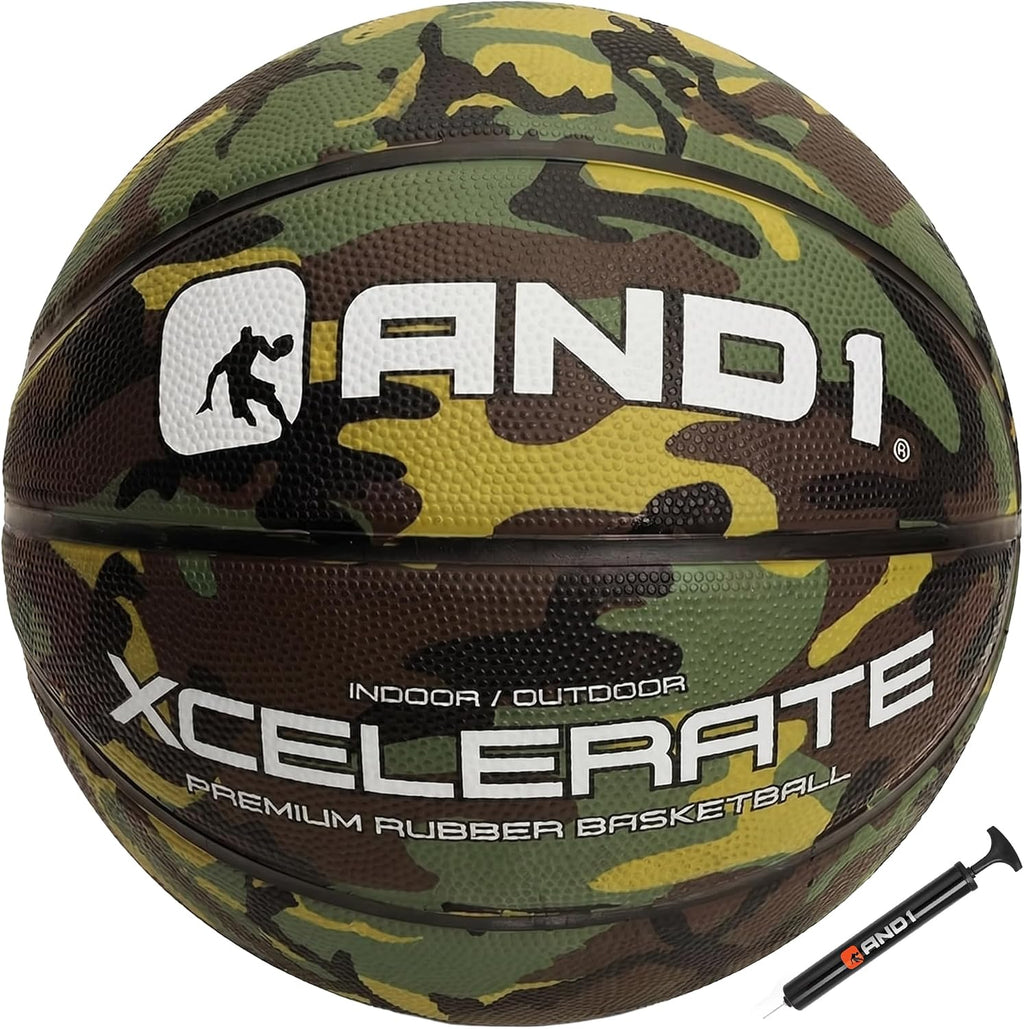 AND1 Xcelerate - Balón de baloncesto de goma, tamaño reglamentario oficial