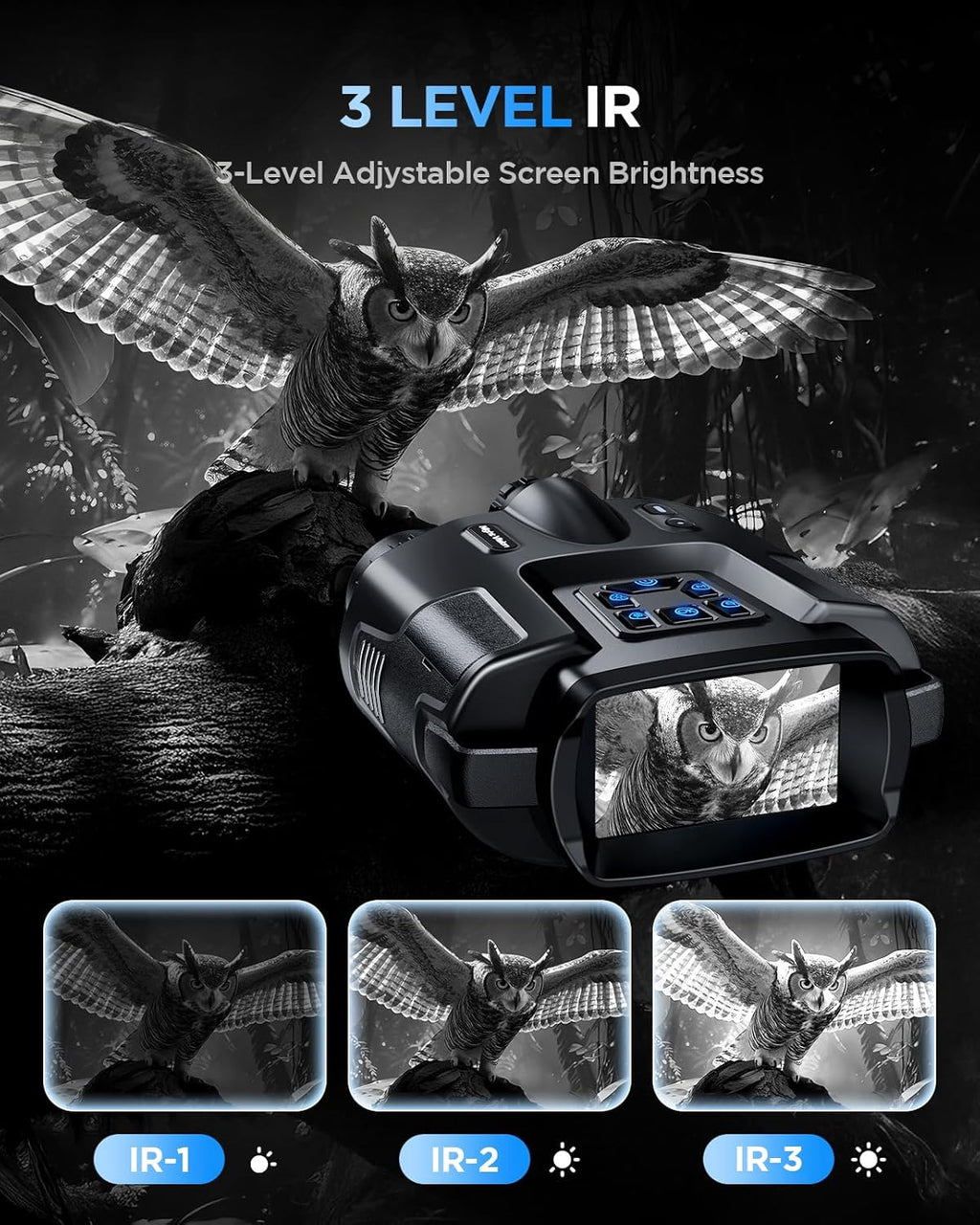 Diyimin Binoculares de visión nocturna 4K zoom 8X/2000