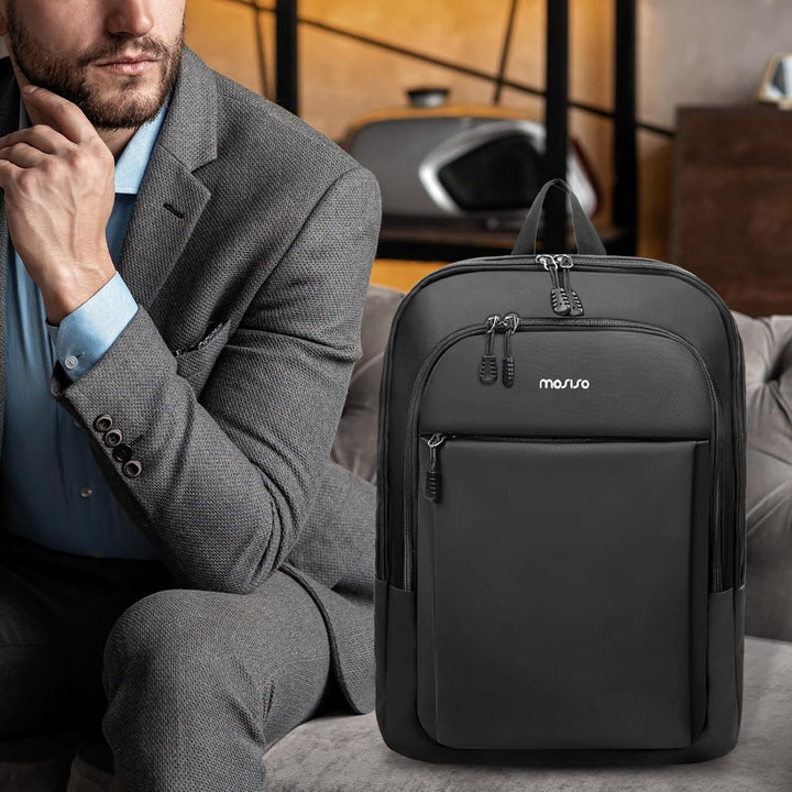 MOSISO Mochila para computadora portátil para hombre, delgada, lige...