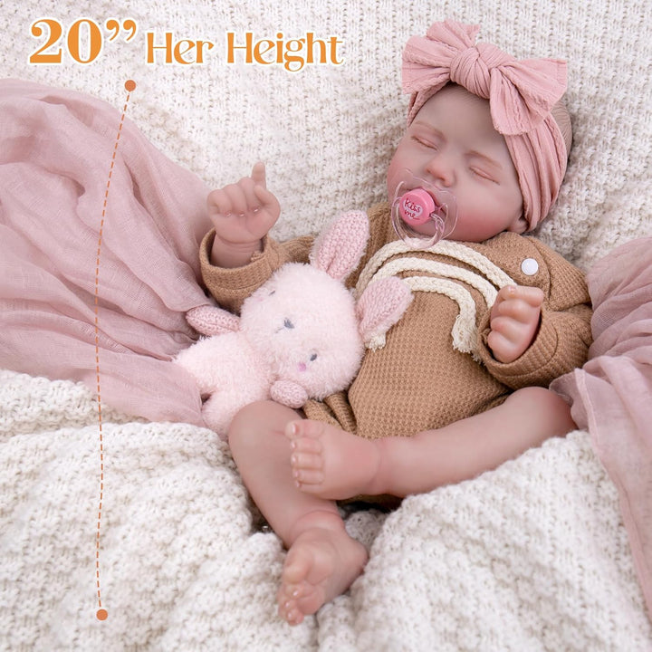 Aori Muñeca bebé renacida de 20 pulgadas - Muñeca recién nacida hip...