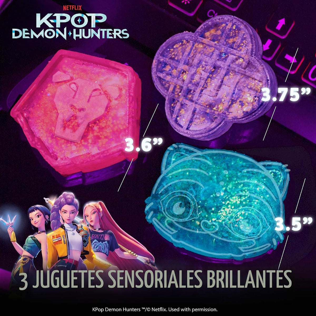 Horizon Group USA Slimygloop Gelli Gels, Netflix Kpop Demon Hunters 3 Pack
